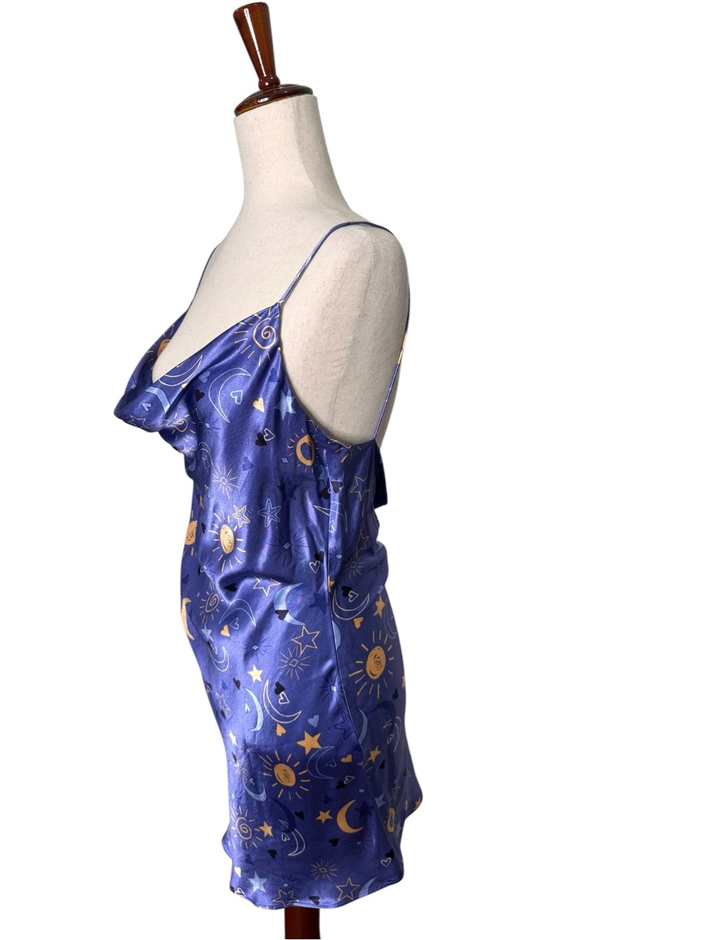 Zara NWT Silky Purple Celestial Slip mini Dress Cowl Neck. Fairy. Party. Rave S - Picture 8 of 16